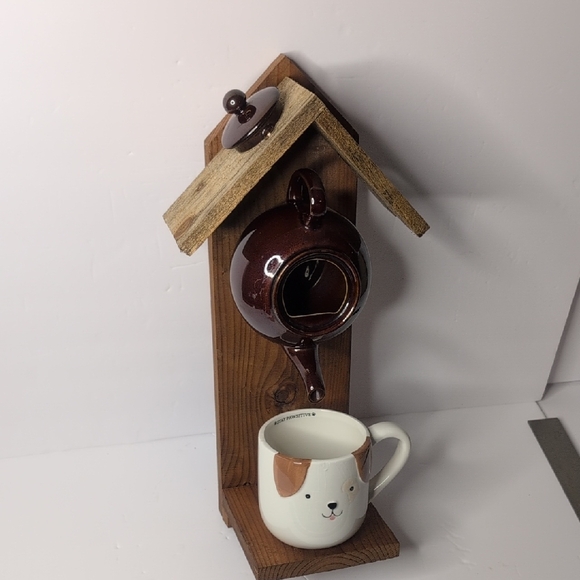 Rustic Wooden Handmade Bird Feeder Dog - Picture 3 of 16